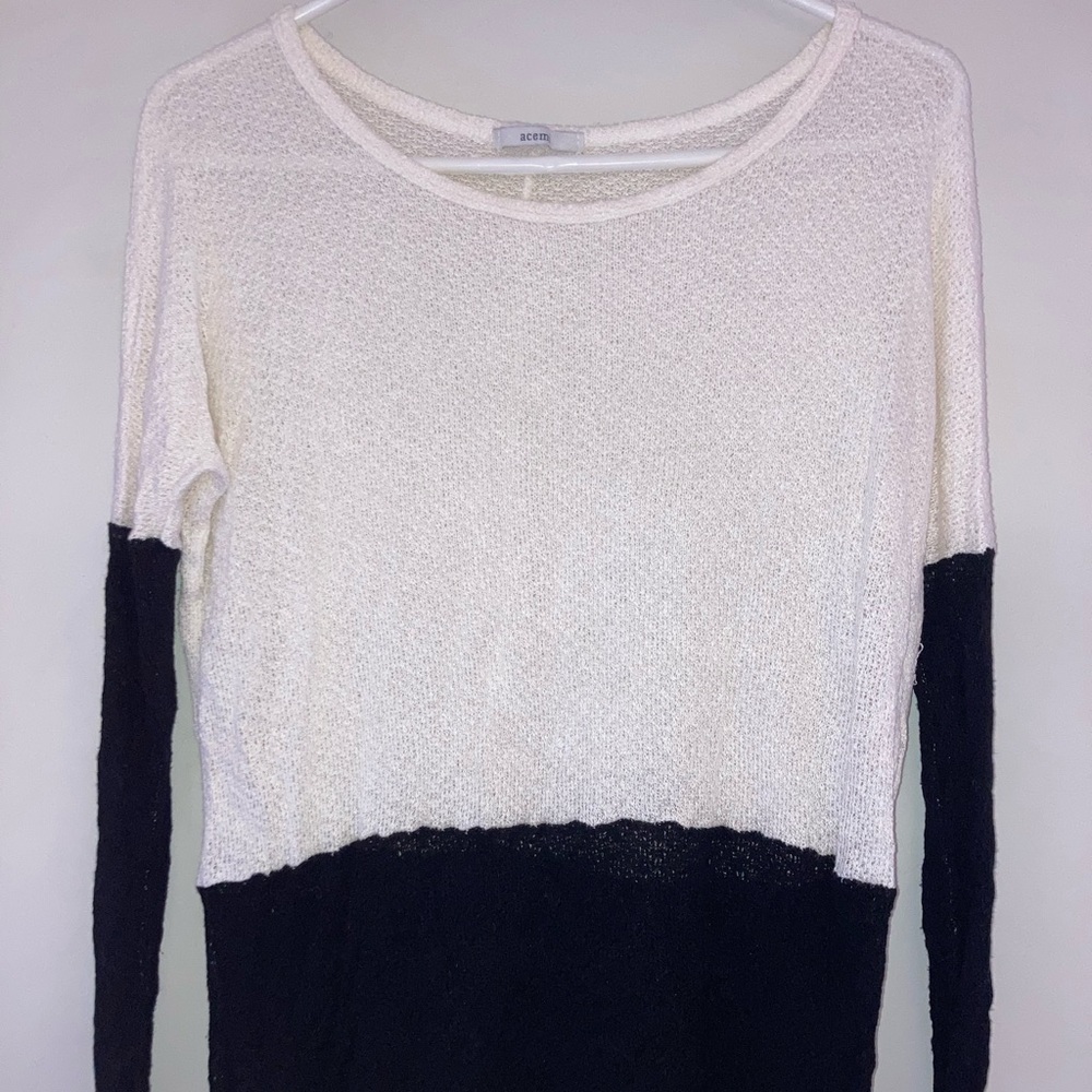 Black and white long sleeve shirt